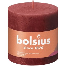 Bolsius Shine Collection Bougie bloc rustique 100/100 Rouge délicat-Rouge délicat