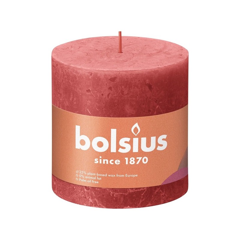 Bolsius Shine Collection Bougie bloc rustique 100/100 Blossom Pink - Blossom Pink