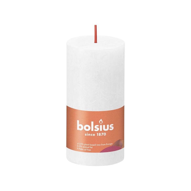 Bolsius Shine Collection Rustiek stompkaars 100/50 Cloudy White- Wolkenwit