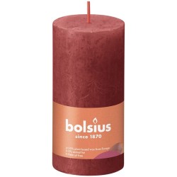 Bolsius Shine Collection Bougie bloc rustique 100/50 Rouge délicat-Rouge délicat