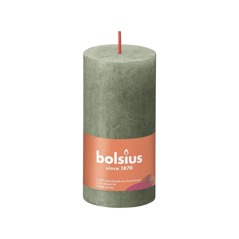 Bolsius Rustiek stompkaars 100/50 Fresh Olive- Fris Olijf