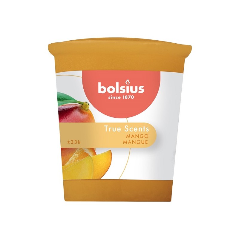 Bolsius Gegeurde Votive 53/45 TS Mango pak a 12 stuks