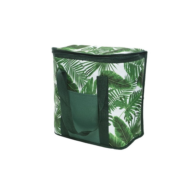 Sac isotherme imprimé feuilles polyester 17x34x34cm