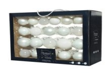 Set de boules de Noël en verre blanc hiver boîte de 42 pièces