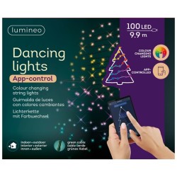 Éclairage Lumineo avec 100 LED contrôlées via l'application Bluetooth lumières dansantes 990 cm multicolores toutes les couleurs