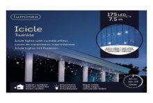 Lumineo LED icicle verlichting 175L 7.5m.  8uur timer en 8 functie twinkel effect lamp kleur warm wit EN koel wit