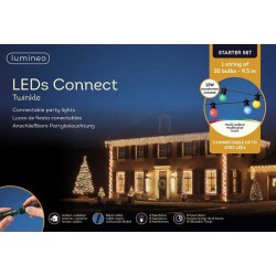 Lumineo LED's connect partylight startset multi 20lamps multikleur 8 functie twinkel effect