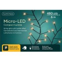 Lumineo Micro LED compact avec lumières 480l-6m, 8 fonctions effet scintillant Classique chaud