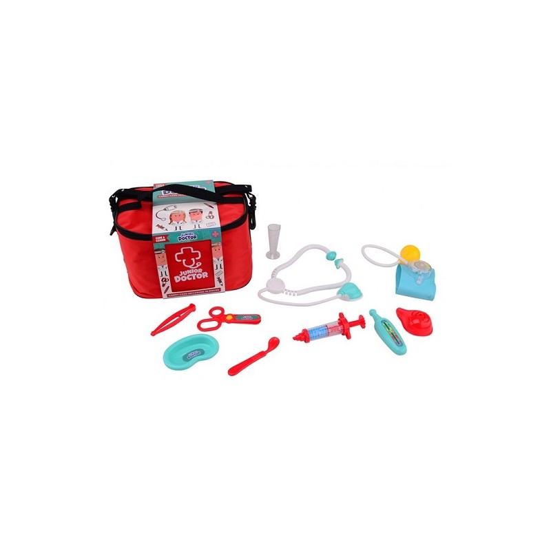 John Toy Dokterset in draagtas met 10 accessoires