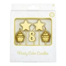 Paperdreams Bougies pour gâteaux de fête - 8 ans