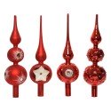 Decoris Piek van glas in kerstrood/rood dia8x31cm