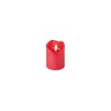 Bougie LED Lumineo effet flamme avec flamme vacillante couleur rouge dia7 x 9cm cire Blanc chaud avec minuterie