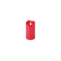 Bougie LED Lumineo à flamme vacillante couleur rouge dia7 x 13cm cire Blanc chaud avec minuterie