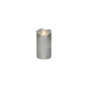 Lumineo LED vlam effect kaars-  met flikkerende vlam-  zilver dia7cm x 13cm warm wit met timer