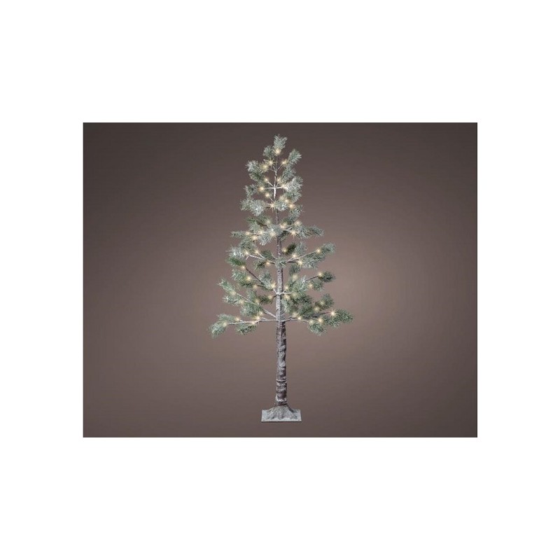 Sapin de Noël artificiel LED Lumineo aspect givré avec 72 lampes 150 cm blanc chaud pour extérieur