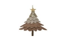 Decoris Kerstboom hanger in vorm van een kerstboom in vilt 2x15x24cm