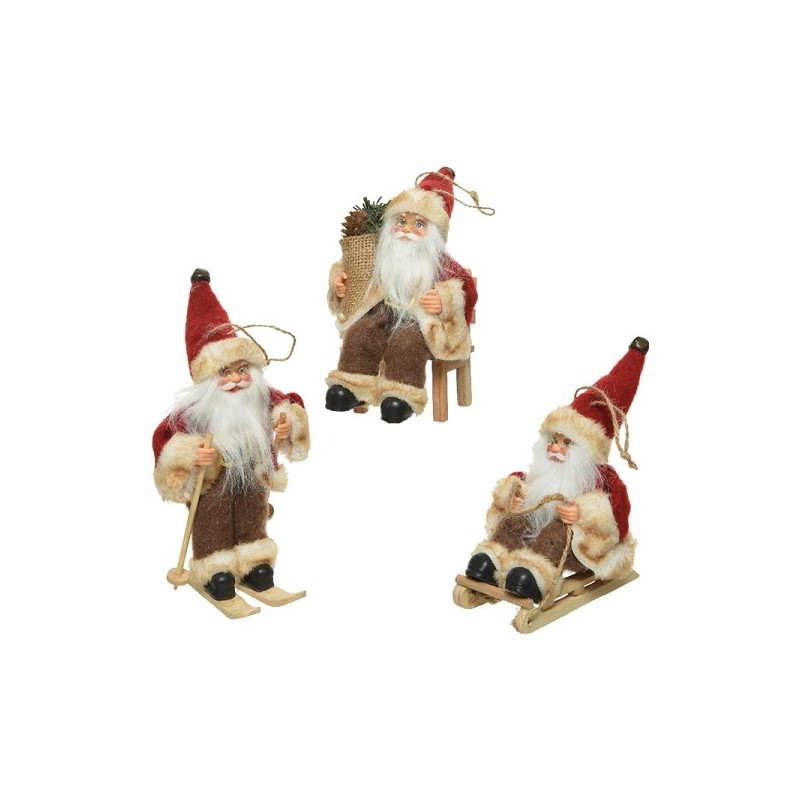 Decoris hangdecoratie van de Kerstman van vilt  5x10x18cm