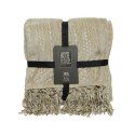 Decoris woondeken polyester taupe met franje 130x170cm