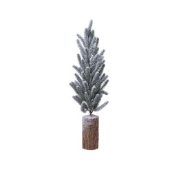 Decoris Mini kerstboom groen snowy finish dia15x34cm