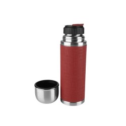Emsa Senator Isoleerfles, Safe Loc, 0,5 L RVS - siliconen sleeve/rood