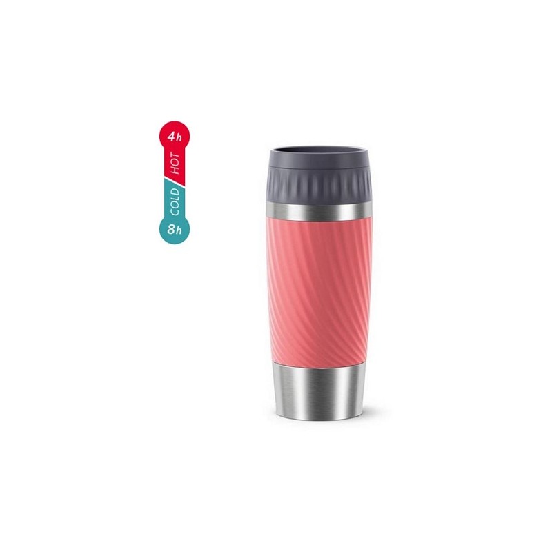 Emsa Travel Mug Easy Twist tasse isotherme rouge corail inold 360ml anti-fuite