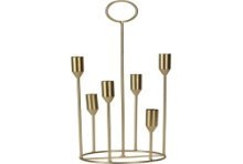 Bougeoir métal 16X45Cm Doré pour 6 bougies.