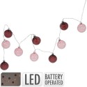 LED stringverlichting met 10 glazen ballen 6cm werkt op batterijen