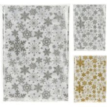 Nappe dos flanelle 130X180cm 2 motifs assortis argent ou doré