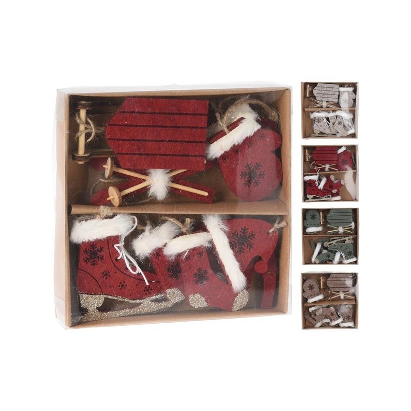 Ensemble de décorations de Noël en feutre, boîte de 10 pièces en 4 couleurs assorties (par paquet)