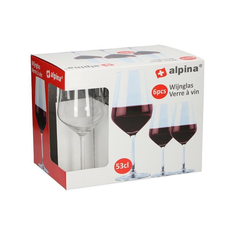 Alpina Set de verres à vin 6 pièces 53cl pour vin rouge