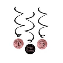 Paperdreams Swirl decorations roze/zwart - 18