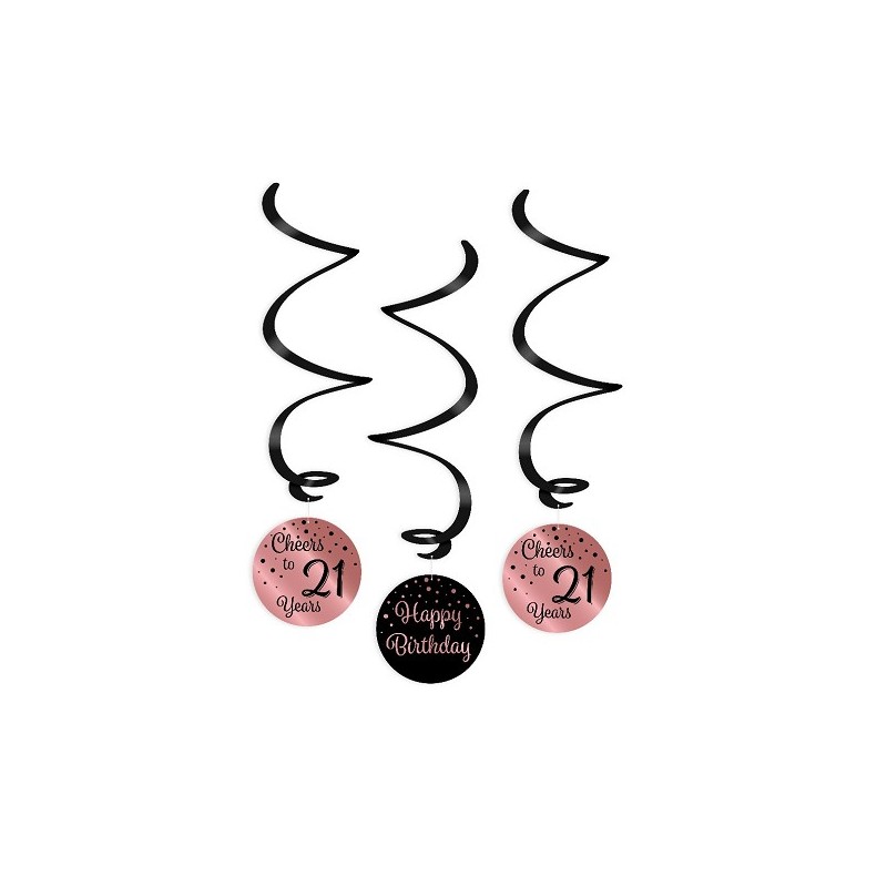 Paperdreams Swirl decorations roze/zwart - 21