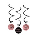 Paperdreams Swirl decorations roze/zwart - 40
