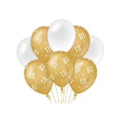 Paperdreams Decoration balloons goud/wit - 18 Verpakking a 8 stuks