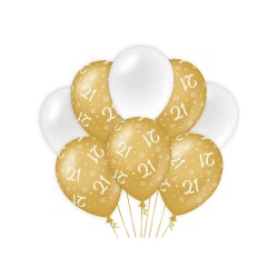 Paperdreams Decoration balloons goud/wit - 21 Verpakking a 8 stuks