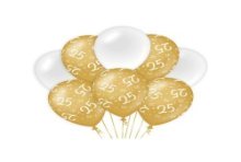 Paperdreams Ballons de décoration or/blanc - 25 Pack de 8 pièces