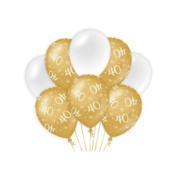 Paperdreams Decoration balloons goud/wit - 40 Verpakking a 8 stuks
