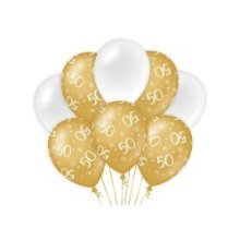 Paperdreams Decoration balloons goud/wit - 50 Verpakking a 8 stuks
