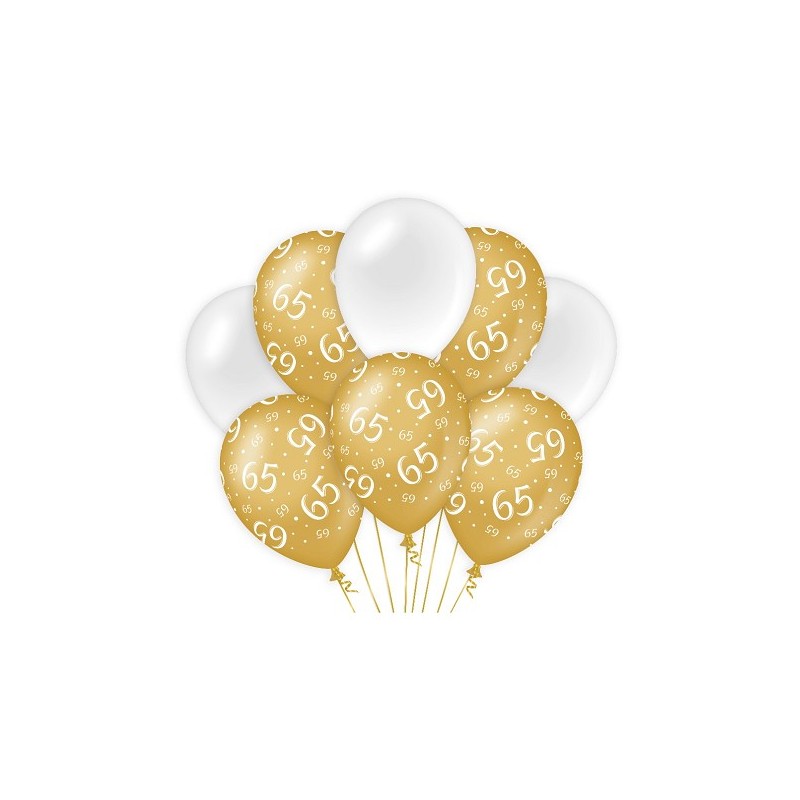 Paperdreams Ballons de décoration or/blanc - 65 Pack de 8 pièces