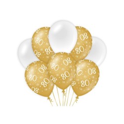 Paperdreams Ballons de décoration or/blanc - 80 Pack de 8 pièces
