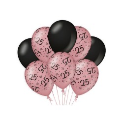 Paperdreams Ballons de décoration rose/noir - 25 Pack de 8 pièces