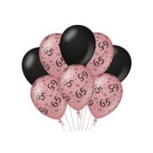 Paperdreams Decoration balloons roze/zwart - 65 Verpakking a 8 stuks