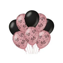 Paperdreams Ballons de décoration rose/noir - 65 Pack de 8 pièces