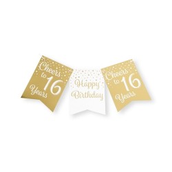 Paperdreams Party flag banner goud/wit - 16