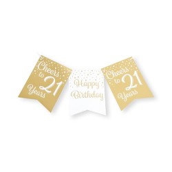 Paperdreams Party flag banner goud/wit - 21