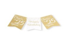 Paperdreams Party flag banner goud/wit - 25