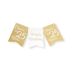 Paperdreams Party flag banner goud/wit - 25