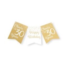 Paperdreams Party flag banner goud/wit - 30
