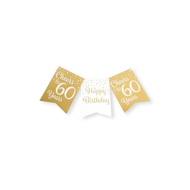 Paperdreams Party flag banner goud/wit - 60