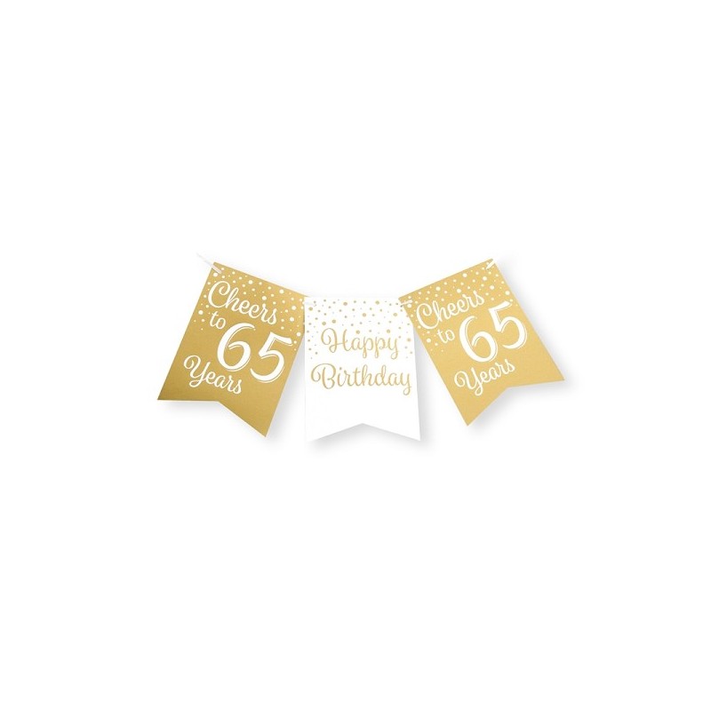 Paperdreams Party flag banner goud/wit - 65